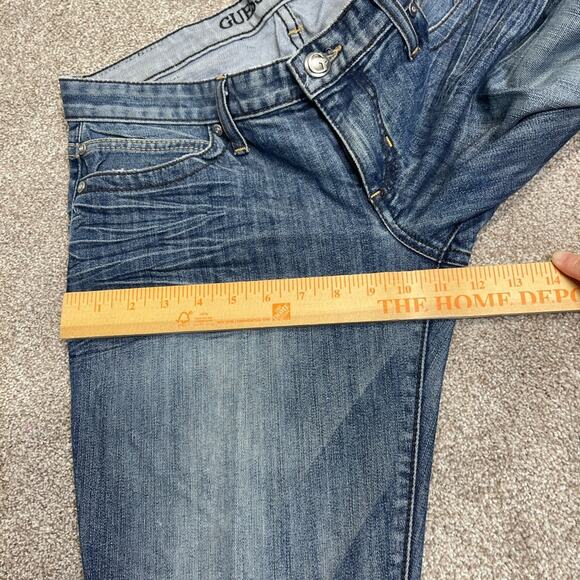 Guess womens foxy flare jeans sz 31 low rise dark wash studs Y2K 90s 00s Vtg - Picture 9 of 12